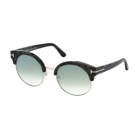 Tom Ford // Women's Alissa Sunglasses // Black Havana + Mirrored Blue