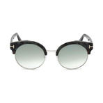 Tom Ford // Women's Alissa Sunglasses // Black Havana + Mirrored Blue