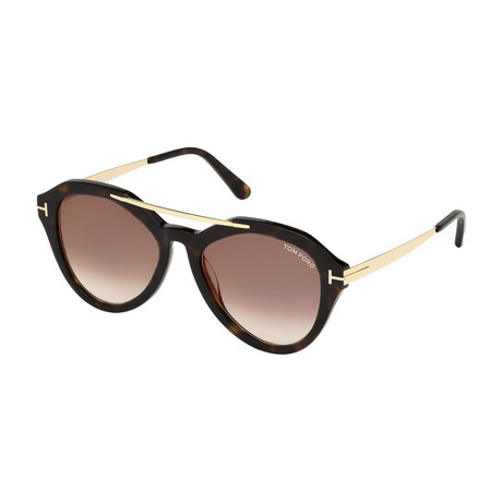 Tom Ford // Women's Lisa Sunglasses // Dark Havana + Mirrored Brown