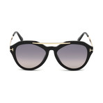 Tom Ford // Women's Lisa Sunglasses // Shiny Black + Gray