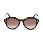 Tom Ford // Women's Lisa Sunglasses // Dark Havana + Mirrored Brown