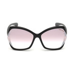 Tom Ford // Women's Astrid Sunglasses // Shiny Black + Mirrored Violet