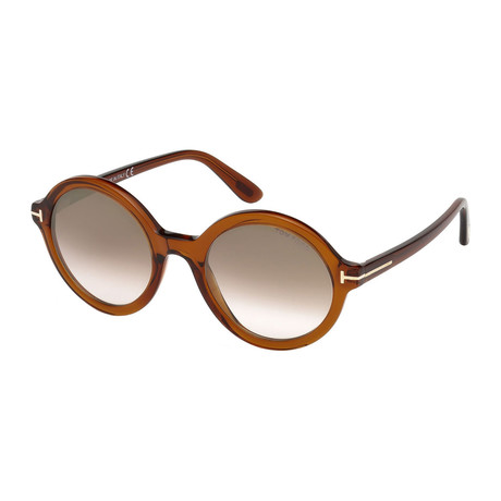 Tom Ford // Women's Nicolette Sunglasses // Brown Crystal + Gray Gradient