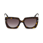 Tom Ford // Women's Jasmine Sunglasses // Tortoise + Bordeaux Gradient