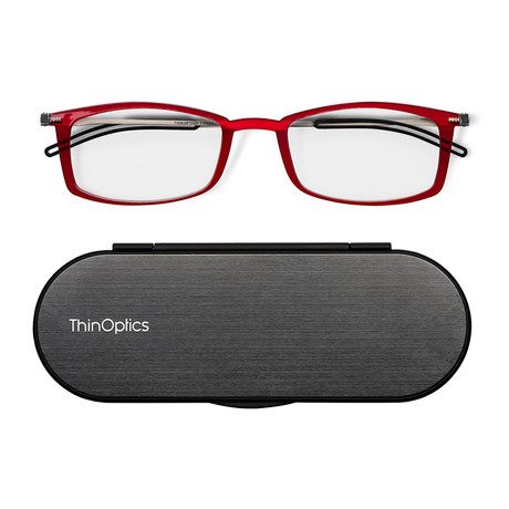 FrontPage // Brooklyn Glasses + Milano Black Case // Red (+1.00)