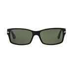 Persol // Men's Rectangle Acetate Sunglasses // Black + Gray