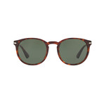 Men's Classic Round Polarized Sunglasses // Havana + Green