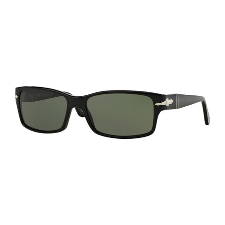 Persol // Men's Rectangle Acetate Sunglasses // Black + Gray