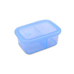 Minimal Silicone Container + Divider // Set Of 2 // Blue (23.7oz)