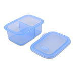 Minimal Silicone Container + Divider // Set Of 2 // Blue (23.7oz)