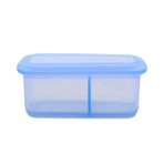 Minimal Silicone Container + Divider // Set Of 2 // Blue (23.7oz)