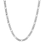 Stainless Steel Figaro Necklace // Silver
