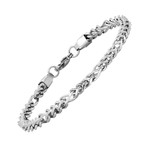 Stainless Steel Figaro Chain Link Bracelet // Silver