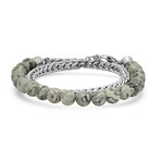 Agate + Stainless Steel Bracelet // Gray + Silver