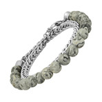 Agate + Stainless Steel Bracelet // Gray + Silver