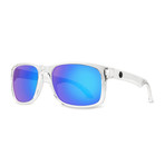 Filtrate Eyewear // Continental Polarized Sunglasses (Gloss Clear + Blue Mirror)