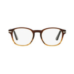Persol // Men's Round Optical Frames // Striped Brown
