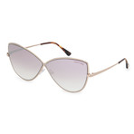 Women's FT0569-28Z Sunglasses // Shiny Rose Gold + Pink Gradient