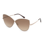 Women's FT0569-28G Sunglasses // Shiny Rose Gold + Brown Mirror