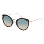 Women's FT0683-53P Sunglasses // Blonde Havana + Green Gradient