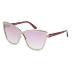 Women's FT0715-16Z Sunglasses // Shiny Palladium + Pink Gradient