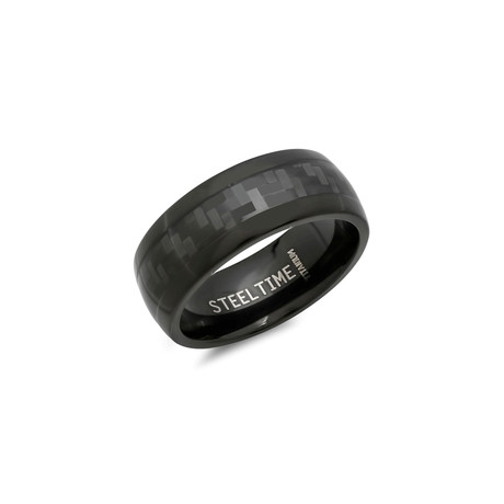 Titanium + Carbon Fiber Ring // Black (Size 9)