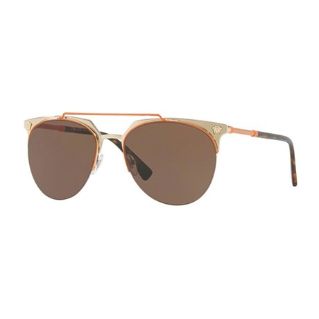 Versace // Men's Aviator Sunglasses // Orange + Gold