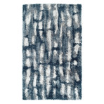 Branson // Abstract Print Shag Area Rug // Blue (3'L x 5'W)