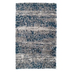 Branson // Contemporary Stripe Shag Area Rug // Blue (3'L x 5'W)