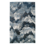 Branson // Abstract Chevron Shag Area Rug // Blue (3'L x 5'W)