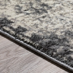 Castell // Vintage Style Border Area Rug // Ash (3'L x 5'W)