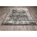 Castell // Vintage Style Border Area Rug // Ash (3'L x 5'W)