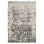 Castell // Vintage Style Border Area Rug // Ash (3'L x 5'W)