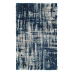 Branson // Contemporary Crosshatch Shag Area Rug // Blue (3'L x 5'W)