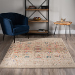 Castell // Vintage Style Damask Area Rug // Multi (3'L x 5'W)