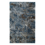 Branson // Contemporary Plush Shag Area Rug // Blue (3'L x 5'W)