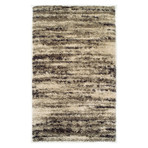 Branson // Abstract Stripe Shag Area Rug // Mushroom (3'L x 5'W)