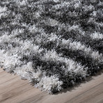 Branson // Modern Crosshatch Shag Area Rug // Gray (3'L x 5'W)