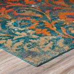 Castell // Dynamic Damask Area Rug // Multi (3'L x 5'W)