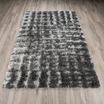 Branson // Modern Crosshatch Shag Area Rug // Gray (3'L x 5'W)