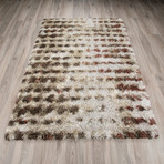 Branson // Mid-Century Modern Shag Area Rug // Ivory (3'L x 5'W)