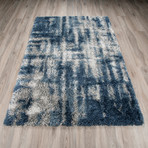 Branson // Contemporary Crosshatch Shag Area Rug // Blue (3'L x 5'W)