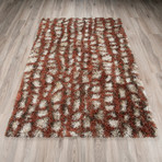 Branson // Modern Print Shag Area Rug // Russet (3'L x 5'W)