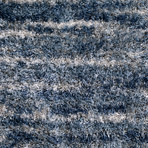 Branson // Abstract Stripe Shag Area Rug // Blue (3'L x 5'W)