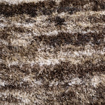 Branson // Abstract Stripe Shag Area Rug // Mushroom (3'L x 5'W)