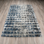 Branson // Mid-Century Modern Shag Area Rug // Blue (3'L x 5'W)