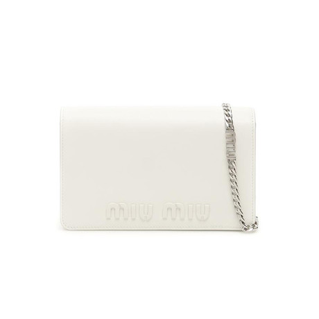 Miu Miu // Leather Mini Crossbody Handbag // White
