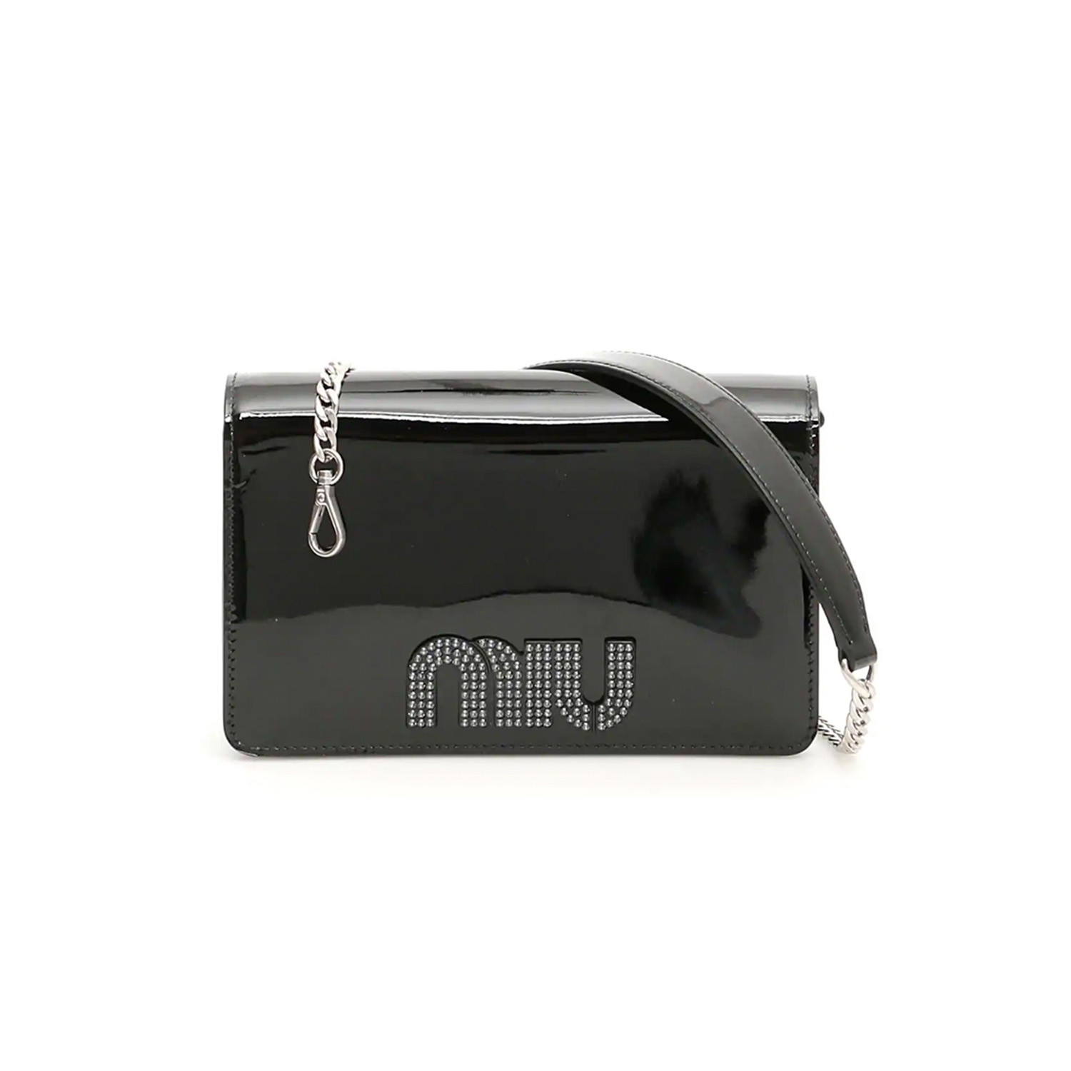 Miu Miu // Patent Leather Mini Crossbody Handbag // Black - Astounding ...