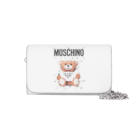 Moschino // Robot Bear Clutch Bag // White