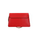 Givenchy // Small Leather & Suede Two-Toned GV3 Shoulder Handbag // Red